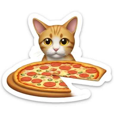 Cat with a pizza  sticker