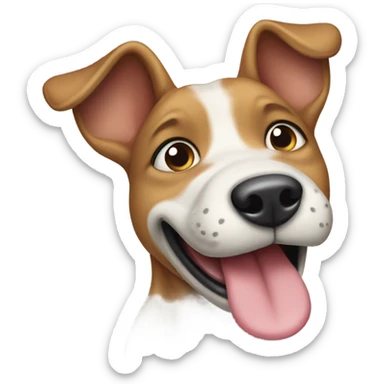 dog licking his tail sticker