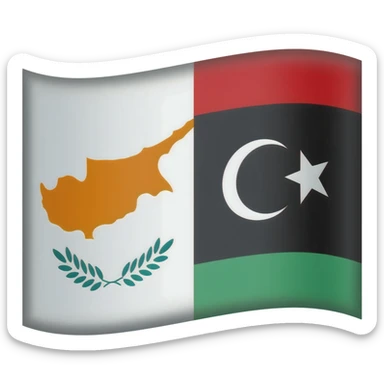 Saint cyprus and Libya emoji flag sticker