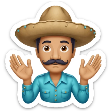 Un portugais avec une moustache mexicaine avec du ciment dans les mains  sticker