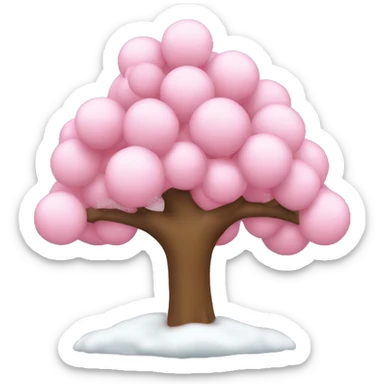 Albero di Natale con palline rosa chiaro  sticker