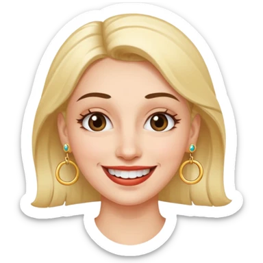 A woman with a ring on the eyebrow and ring on the lower lip. sticker