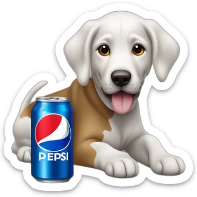 Braque de weimard avec une canette de Pepsi sticker