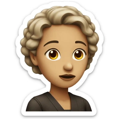 Sad women poet sticker