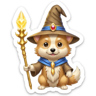 Dog wizard sticker