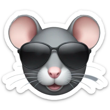 rat with sunglasses  sticker
