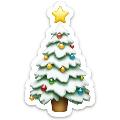 White Christmas tree sticker