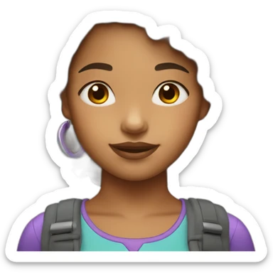 a mixed young girl with poofy hair and hoop earrings sticker