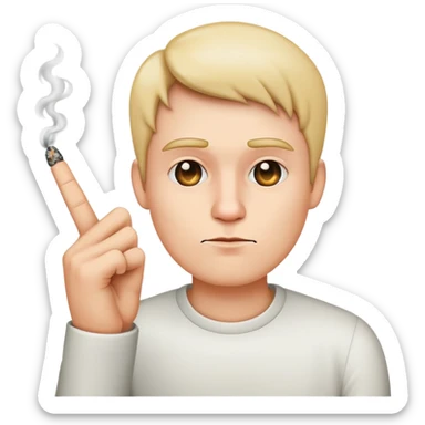 Smoking emoji wit middle finger  sticker