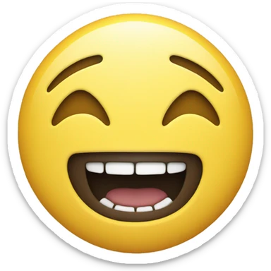Smiling emoji with yellow bone in mouth  sticker