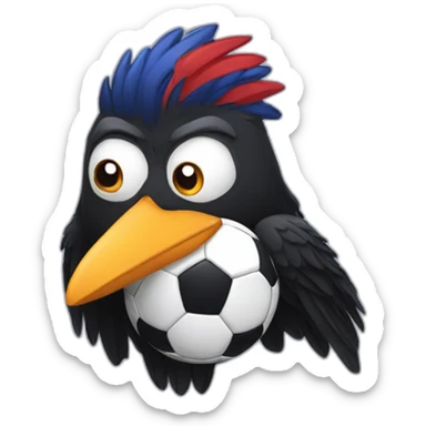 a crow wearing a san lorenzo soccer shirt sticker