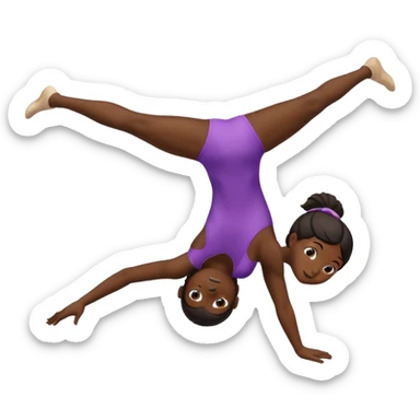 black girl doing a gymnastics backflip sticker