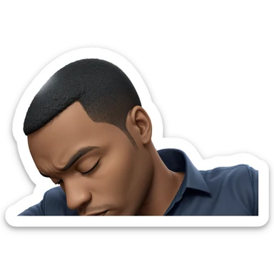 male portrait with closed eyes sticker