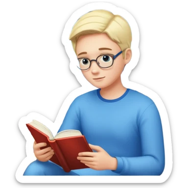 Apartment Windows with person reading + blue light. sticker