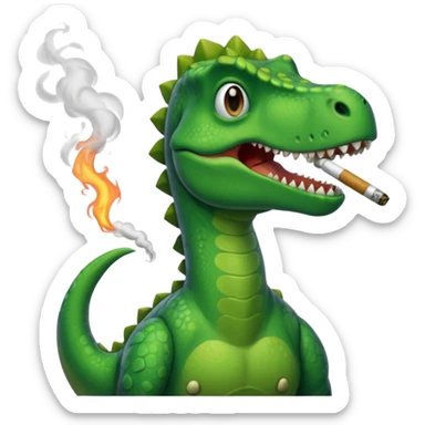 dinosaur smoking a joint sticker