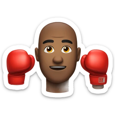 a man with red boxing gloves 
 sticker