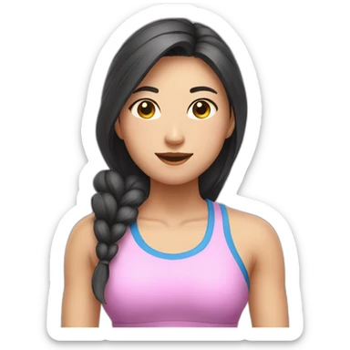 Gym Asian girl sticker