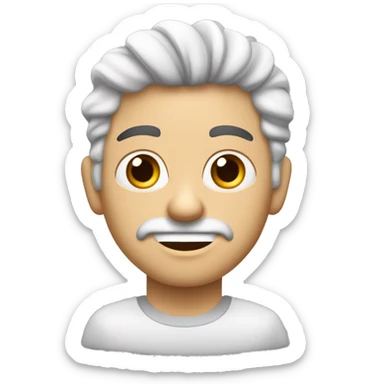 hombre  joven blanco cabello ondulado con la mano ordene silencio  sticker