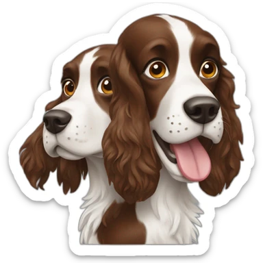 Springer spaniel woman and man sticker