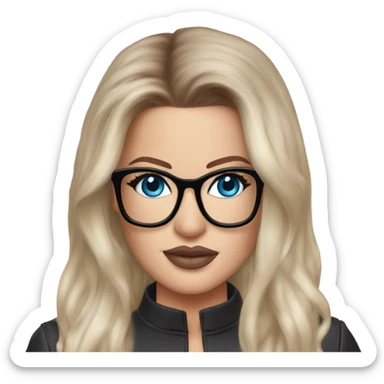 Photo Realistic khloe kardashian stylish pink hair BLUE eyes and glasses elegant  sticker