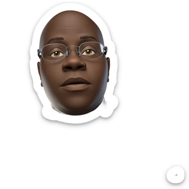 boy with glasses looking out sticker