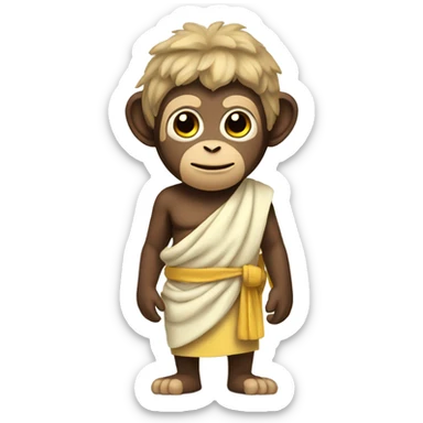 Monkey wearing a toga sticker