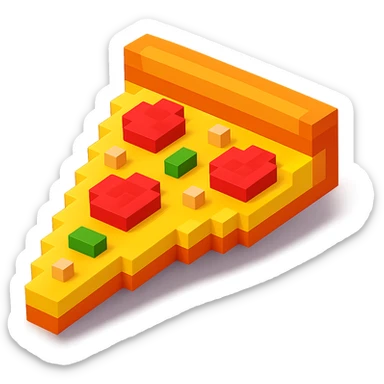 voxel style slice of pizza sticker