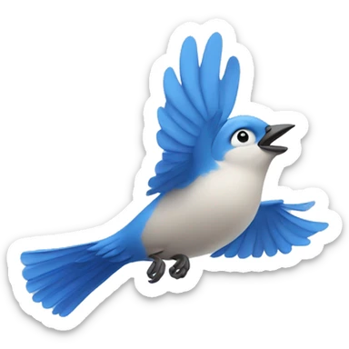 A blue bird flying in the air sticker