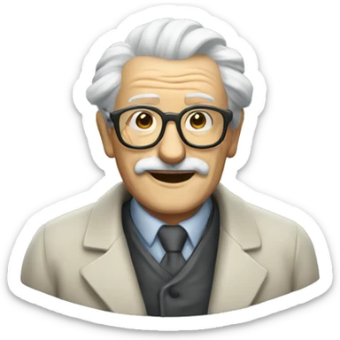 Old professor with glasses making money rain sticker