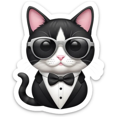Tuxedo Cat with sunglasses sticker