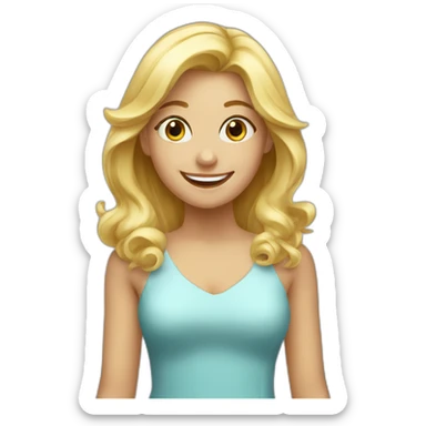 celebrating happy blonde girl sticker