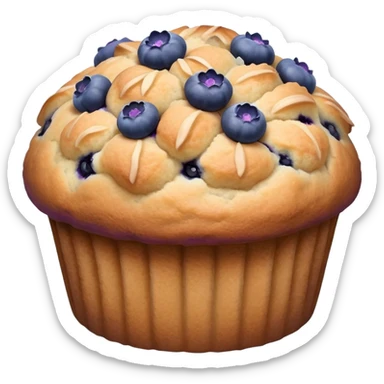 Blueberry muffin with lavender flower on it sticker