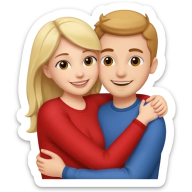 Woman hugging boyfriend sticker