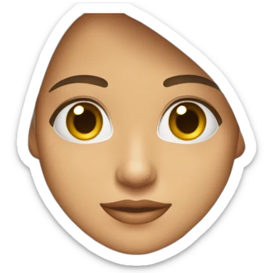 Chica pelo marrón de largo mediano, delgada, ojos claros y runner sticker