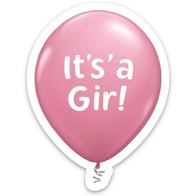A light pink balloon with a text "it's a girl" on it sticker