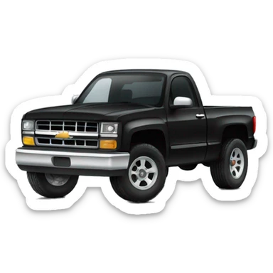 Black Chevy truck with big tires  sticker