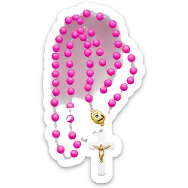 Pink rosary  sticker
