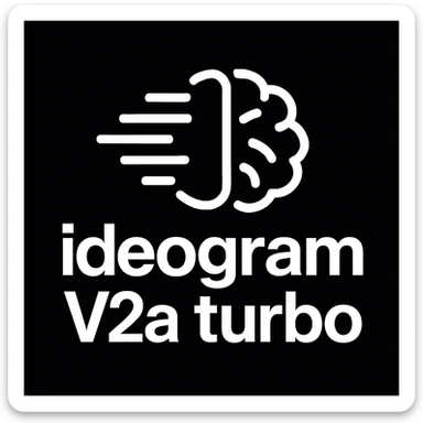 recreate this logo with text of "ideogram V2a turbo", MAKE IT FIT IN SQAURE  sticker