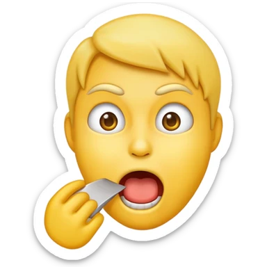 Typical emoji style, hungry sticker