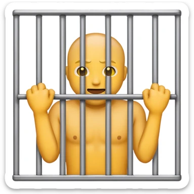 Emoji behind bars sticker