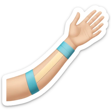 forearm with kinesio tape (physiotherapy)  sticker