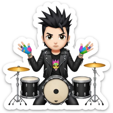 drummer punk animal sticker