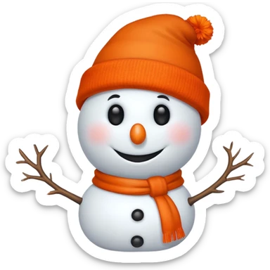 snowman with orange hat  sticker