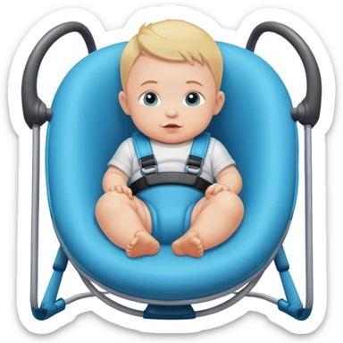 Baby boy in bouncer sticker