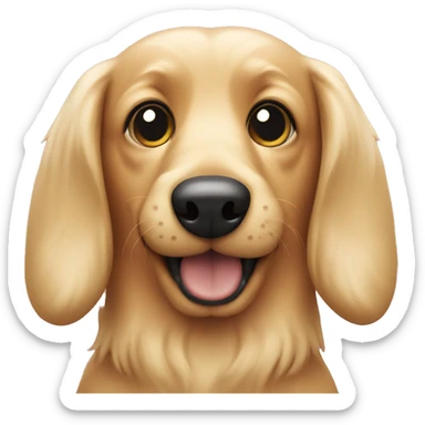 Fluffy blonde sausage dog  sticker
