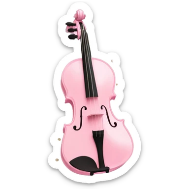 soft pastel pink violin with peonies and glitter sticker