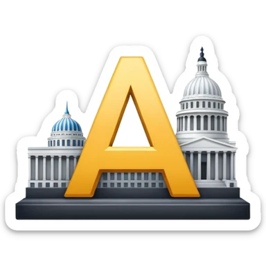 A square image of capital "A" next to capital "I" sticker