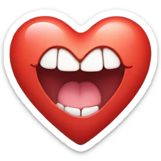 Heart with straight teeth and tongue sticking out sticker