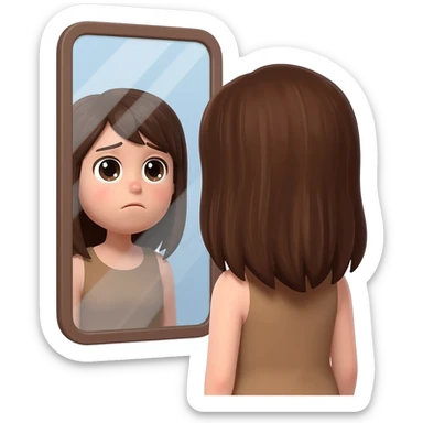 sad Fat girl looks in the mirror sticker