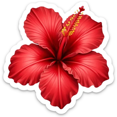 Hibiscus heart sticker